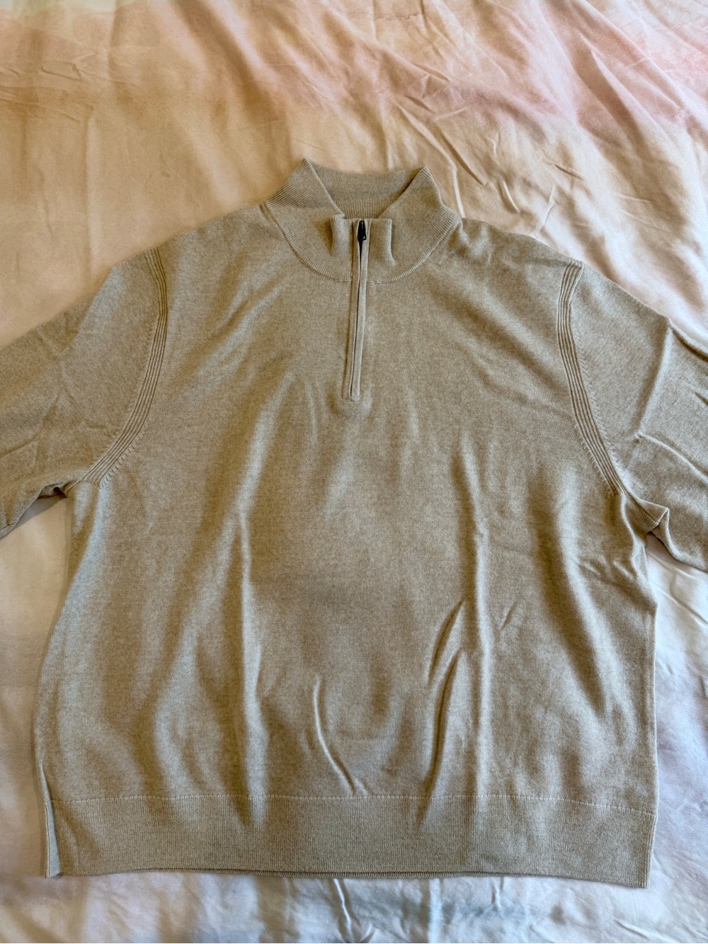 Banana Republic Men's Zip-Up Sweater in Light Beige